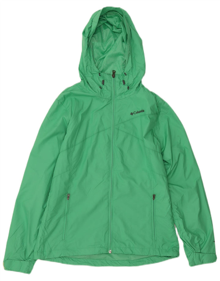 Columbia Regnjakke med hætte til kvinder UK 14 Medium Green Polyester