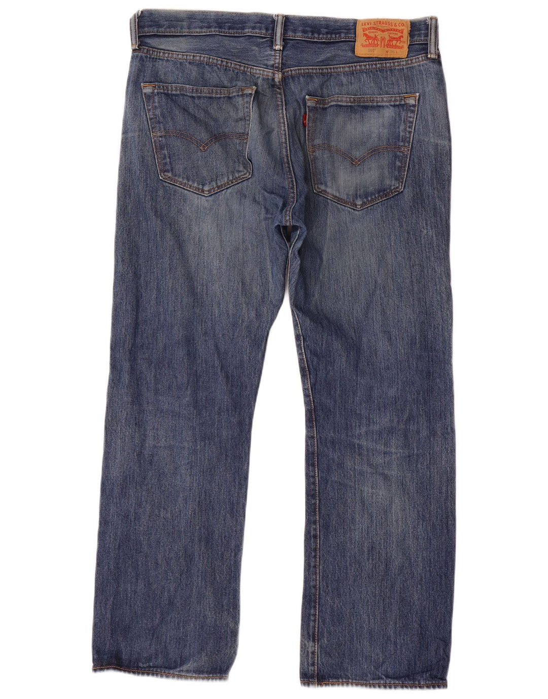Levi's Herre 501 Straight Jeans W36 L30 Marineblå Bomuld
