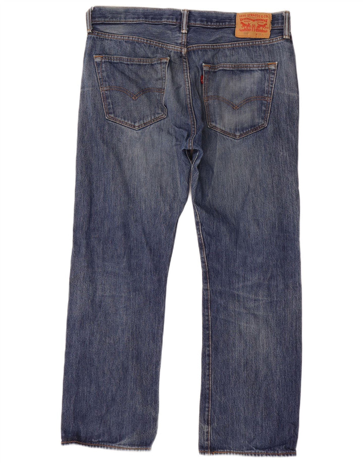 Levi's Herre 501 Straight Jeans W36 L30 Marineblå Bomuld