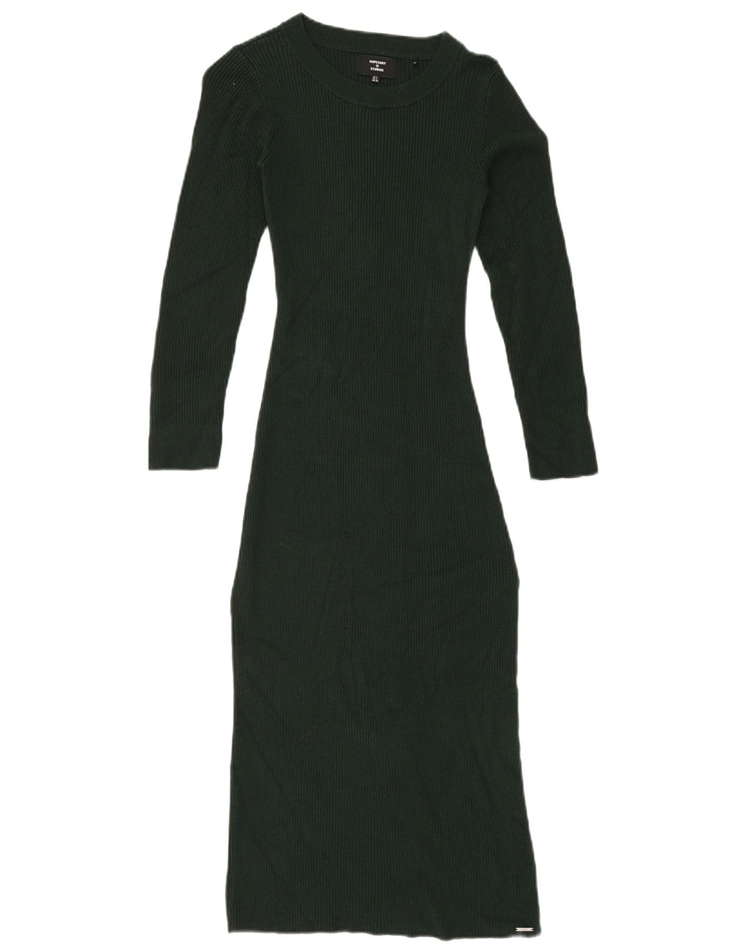 Superdry Womens Knit Bodycon Dress UK 8 Small Green Viscose