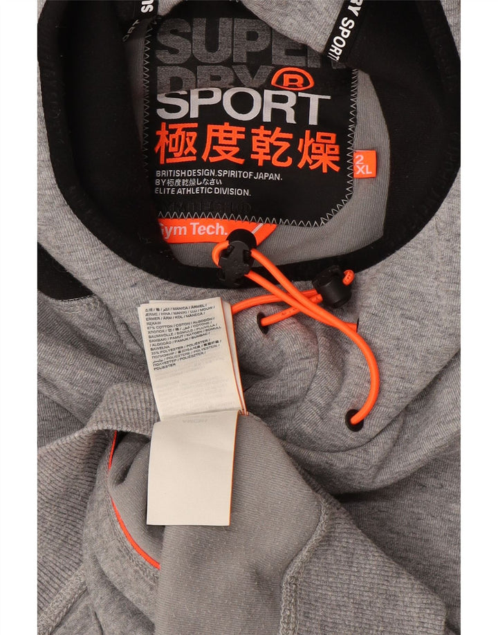 Superdry Grafisk hættetrøje til mænd 2XL Grå Colourblock Bomuld
