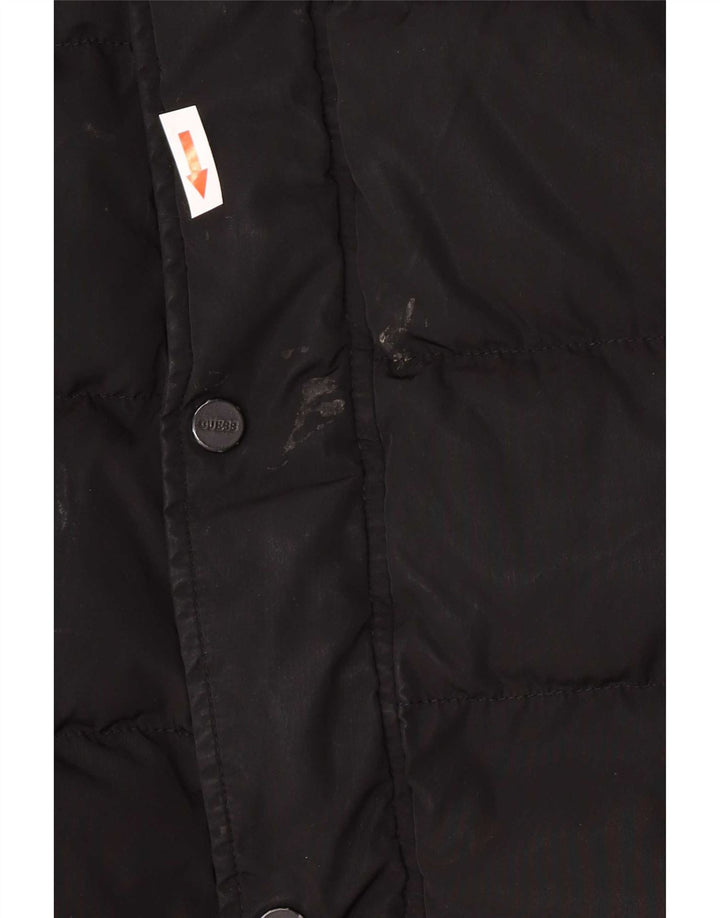 Guess Herre hættepolstret jakke UK 40 Stor sort polyester