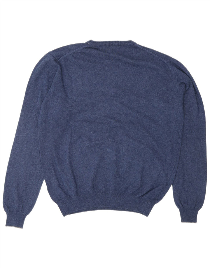 HENRY COTTONS Sweater med rund hals til mænd mellem marineblå uld
