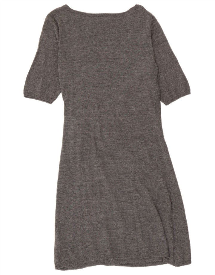 Phase Eight Dame Front Tie Kortærmede Jumper Dress UK 12 Medium Grey