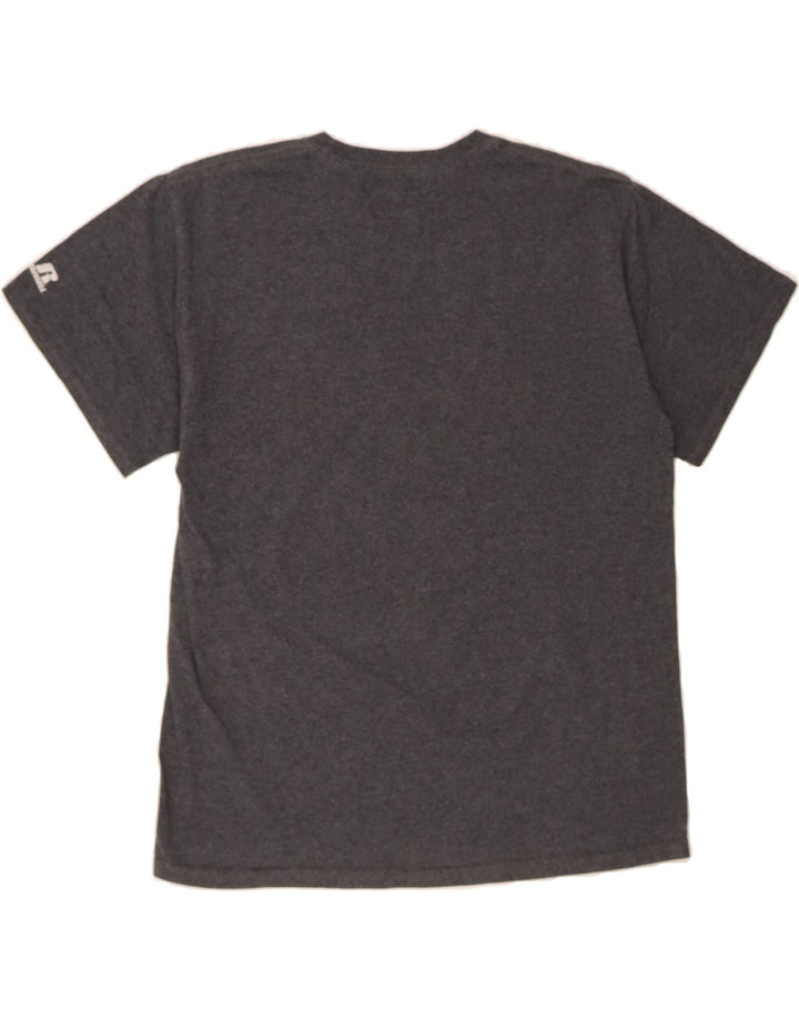 RUSSELL ATHLETIC Mens Graphic T-Shirt Top Medium Grey Vintage Russell Athletic and Second-Hand Russell Athletic from Messina Hembry 