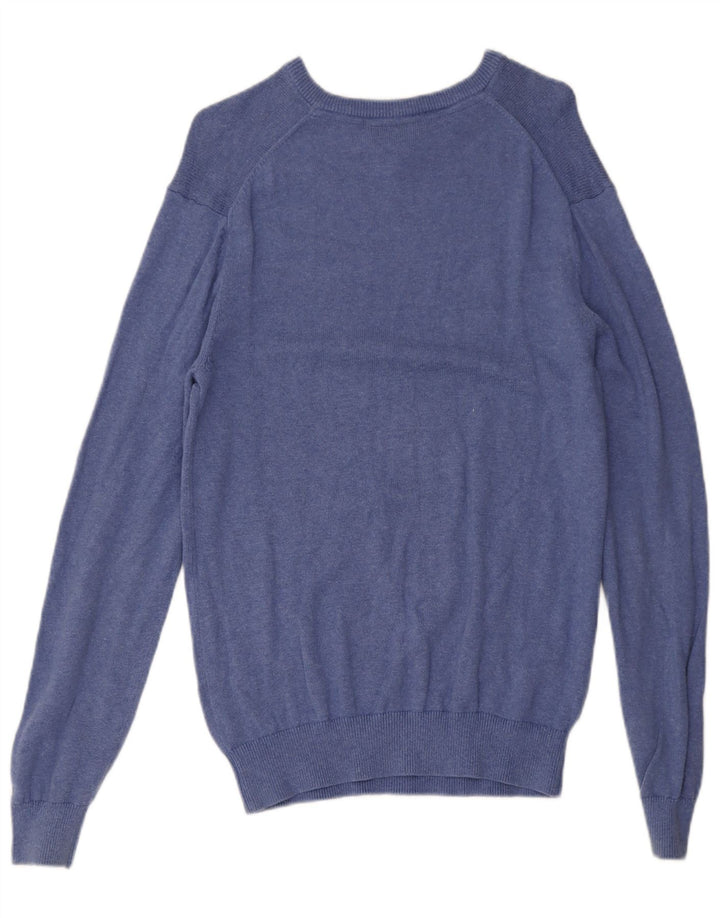 Besætningstøj Herre V-hals sweater Medium blå bomuld