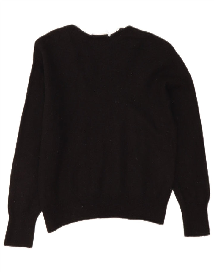 Zara Dame V-hals sweater UK 10 Lille sort uld
