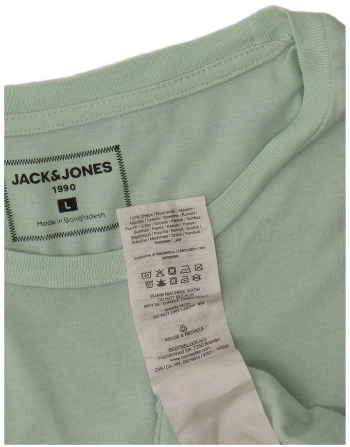 JACK & JONES Herre grafisk T-shirt Top Stor grøn bomuld