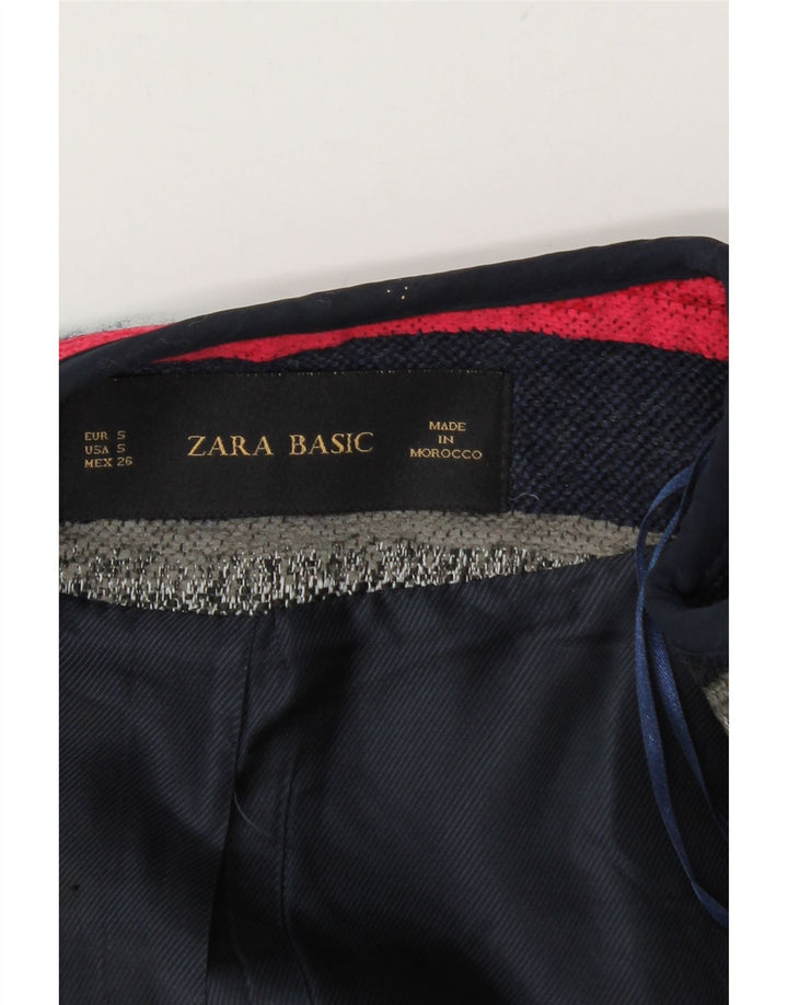 Zara Womens Open Bolero Jacket UK 10 Small Hvidstribet