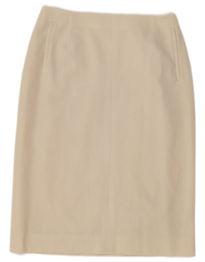 Gianfranco Ferre kvinders blyantnederdel UK 10 Small W27 Off White Polyester