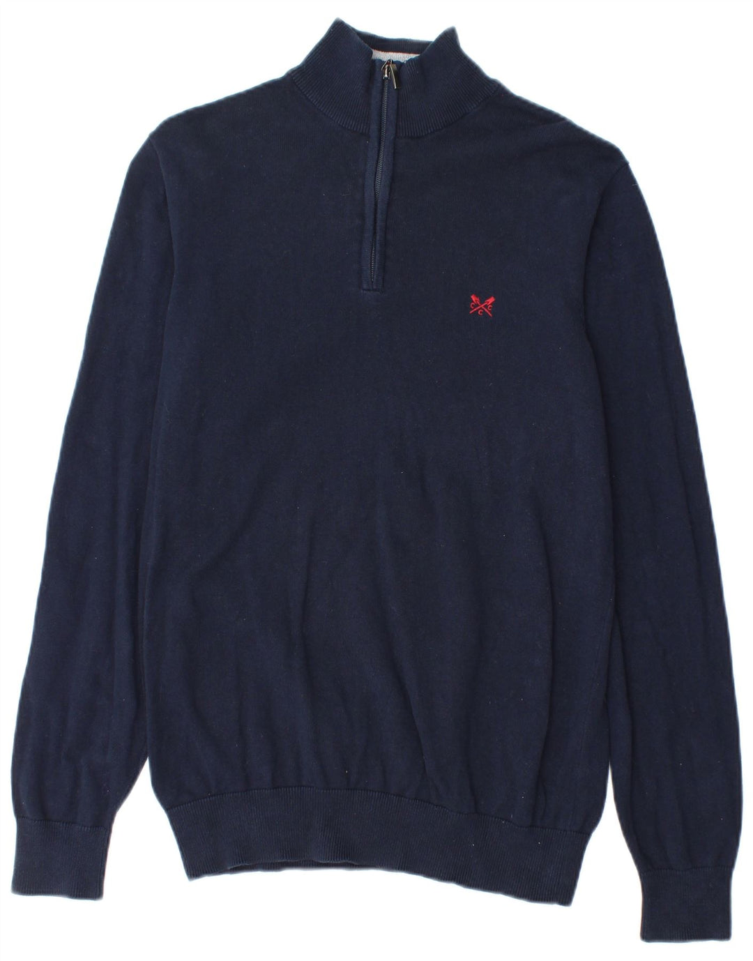 Besætningstøj Herre Zip Neck Jumper Sweater Medium Navyblå Bomuld