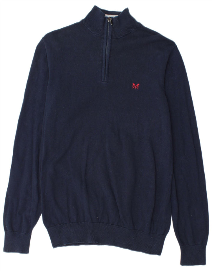 Besætningstøj Herre Zip Neck Jumper Sweater Medium Navyblå Bomuld