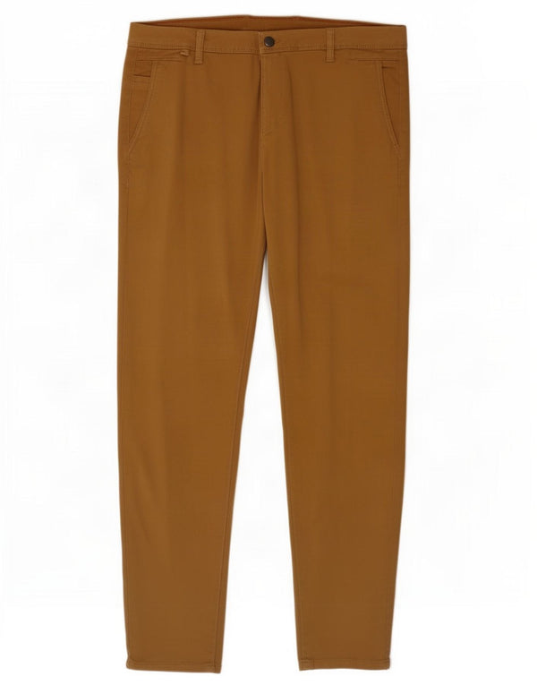 Zara Herre Slim Chino Bukser EU 44 Large W34 L30 Brun Bomuld