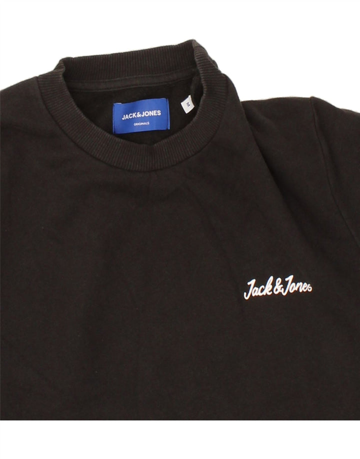 JACK & JONES Mens Sweatshirt Jumper Medium Black Cotton Vintage Jack & Jones and Second-Hand Jack & Jones from Messina Hembry 