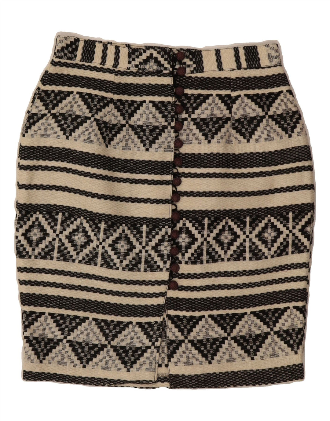 VINTAGE Womens Pencil Skirt W25 XS White Geometric Vintage Vintage and Second-Hand Vintage from Messina Hembry 