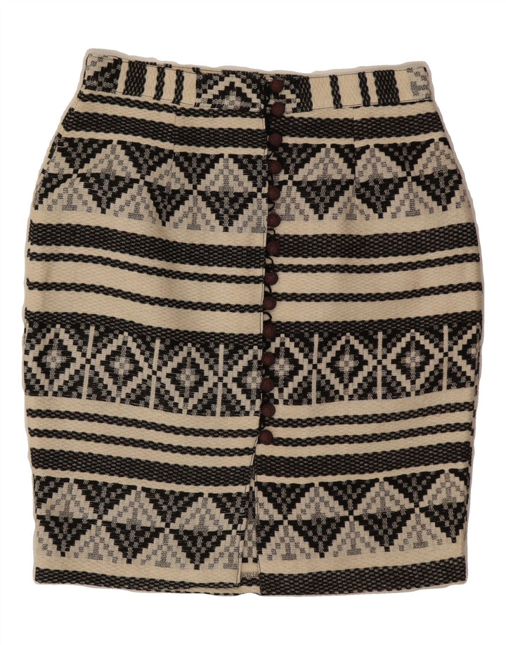 VINTAGE Womens Pencil Skirt W25 XS White Geometric Vintage Vintage and Second-Hand Vintage from Messina Hembry 