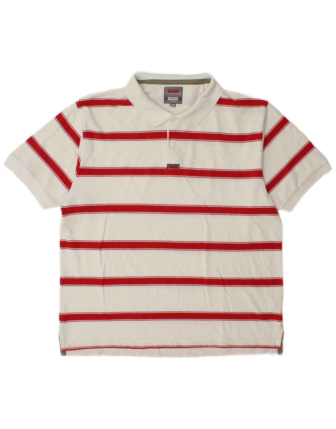 Slam herre polo shirt 2XL hvid stribet bomuld