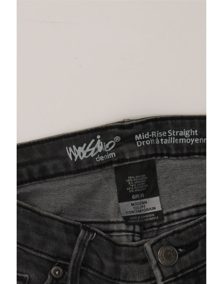 MOSSIMO Womens Mid Rise Straight Jeans US 6 Medium W30 L31 Grey Cotton Vintage Mossimo and Second-Hand Mossimo from Messina Hembry 