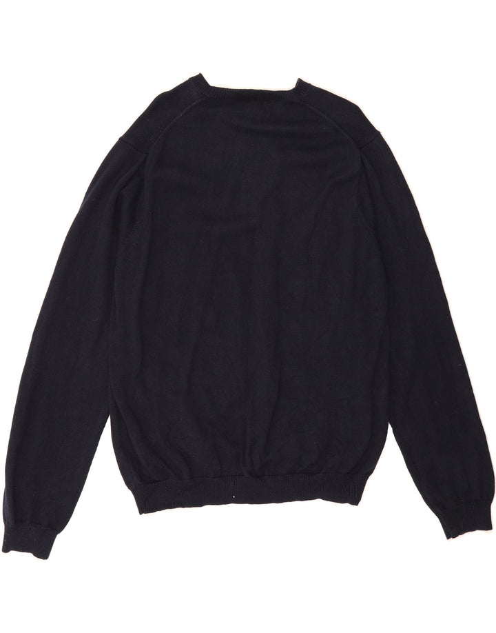 EDDIE BAUER Mens V-Neck Jumper Sweater XL Navy Blue Cotton Vintage Eddie Bauer and Second-Hand Eddie Bauer from Messina Hembry 