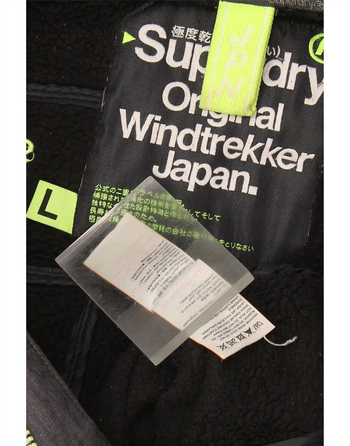 Superdry Womens Windtrekker Windbreaker Jacket UK 16 Large Grå Polyester