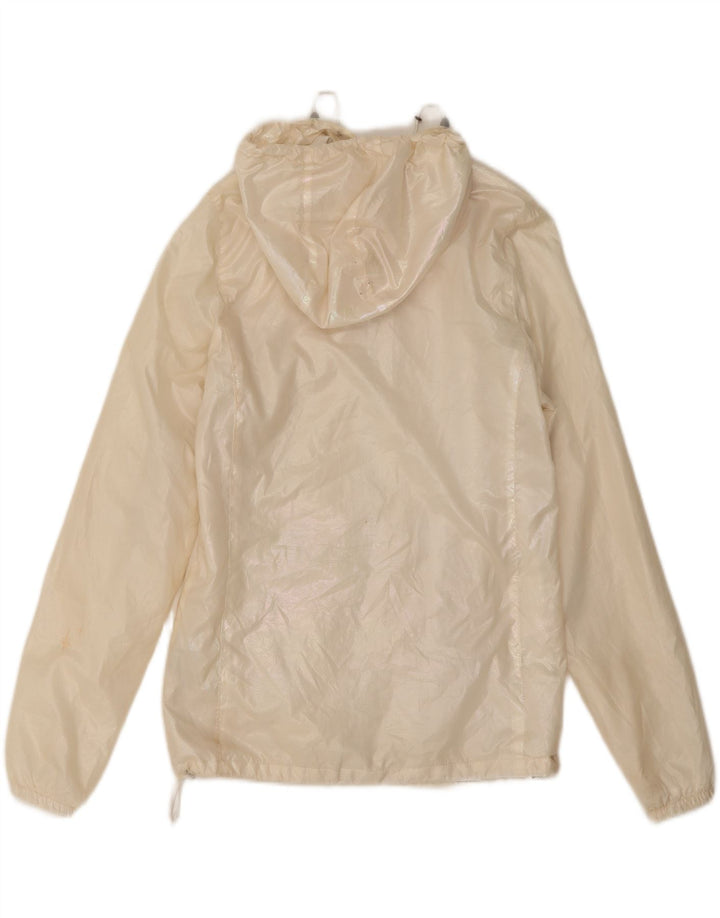 New Balance Regnjakke med hætte til kvinder UK 10 Small Off White Polyester