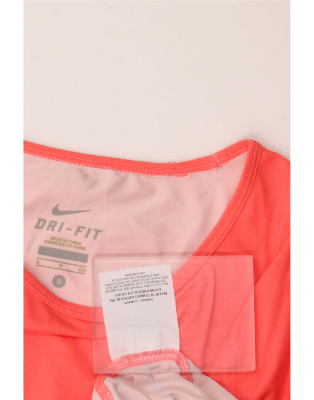 NIKE Dame Dri Fit Top 3/4 ærmer UK 10 Small Pink Stribet Polyester
