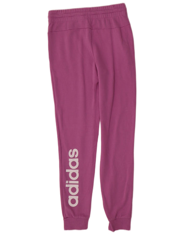 ADIDAS grafiske træningsdragtbukser til kvinder Joggers UK 8/10 Small Purple