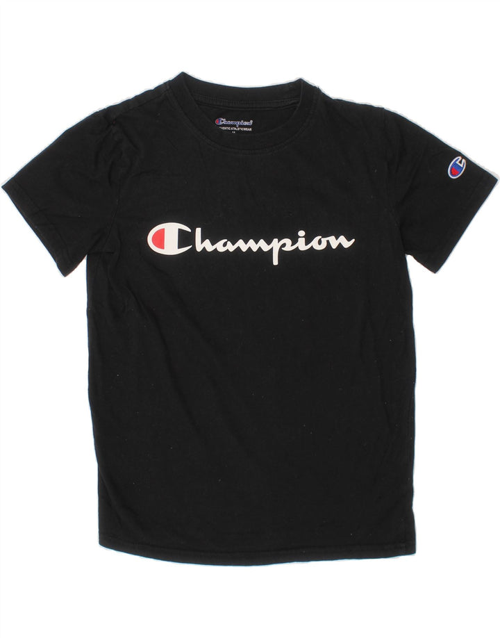 CHAMPION Boys Graphic T-Shirt Top 9-10 Years Medium  Black Cotton Vintage Champion and Second-Hand Champion from Messina Hembry 