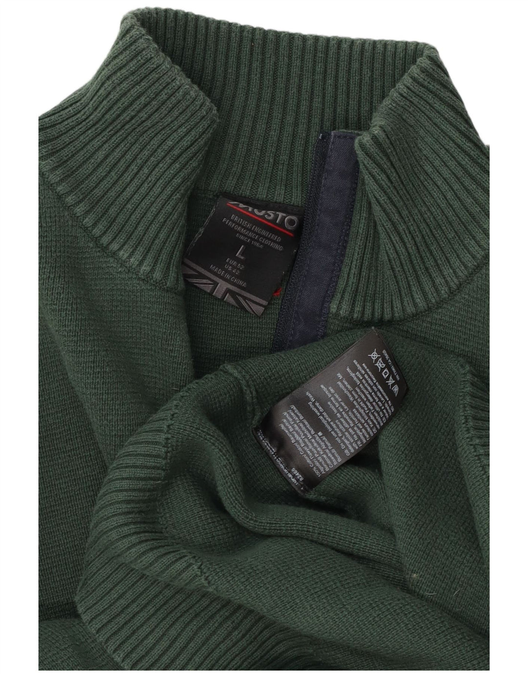 Musto Herre Zip Neck Jumper Sweater Stor Grøn Bomuld