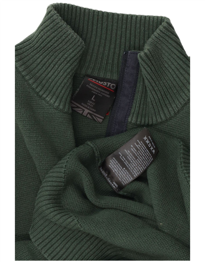 Musto Herre Zip Neck Jumper Sweater Stor Grøn Bomuld