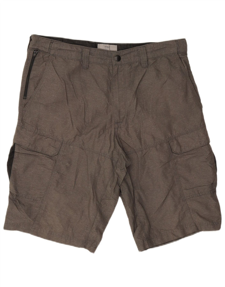 Marks & Spencer Herre Cargo Shorts W34 Large Grå Polyamid