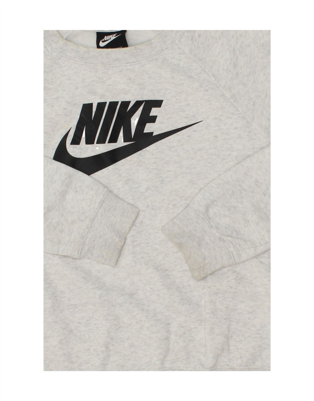 NIKE Womens Oversized Graphic Sweatshirt Jumper UK 6 XS Grey Cotton Vintage Nike and Second-Hand Nike from Messina Hembry 