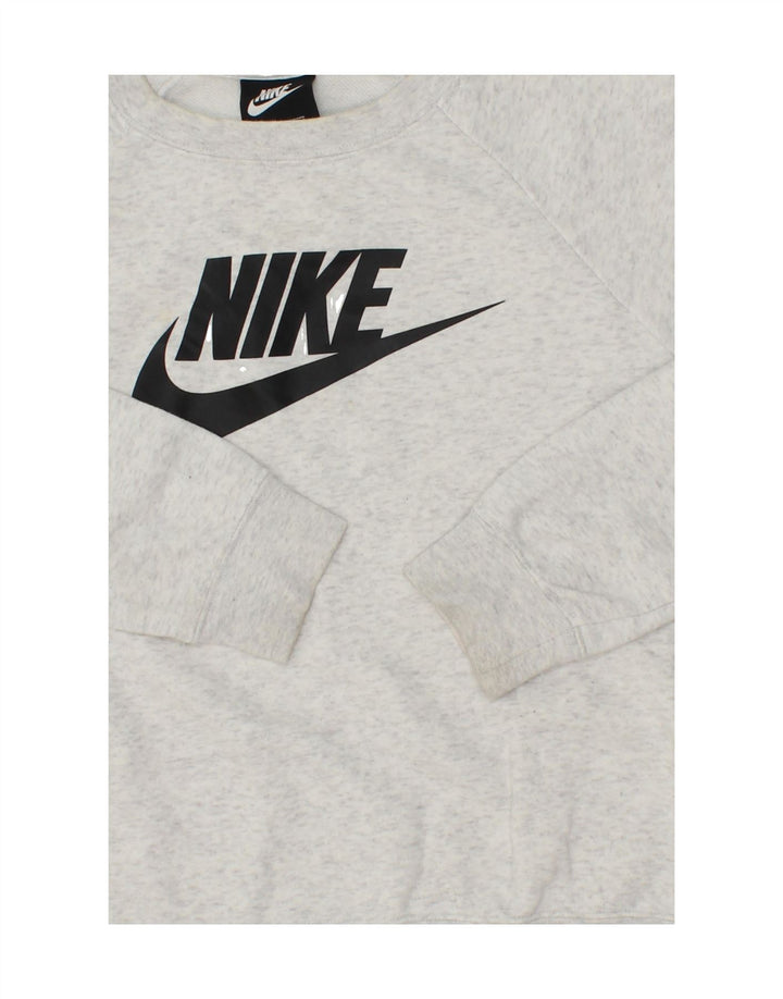 NIKE Womens Oversized Graphic Sweatshirt Jumper UK 6 XS Grey Cotton Vintage Nike and Second-Hand Nike from Messina Hembry 