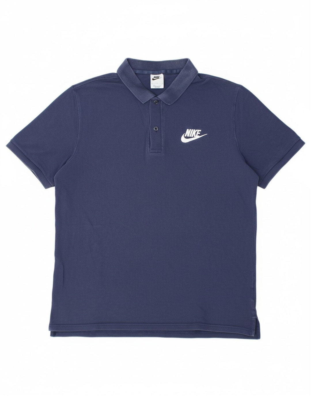 NIKE Mens Polo Shirt Large Navy Blue Cotton
