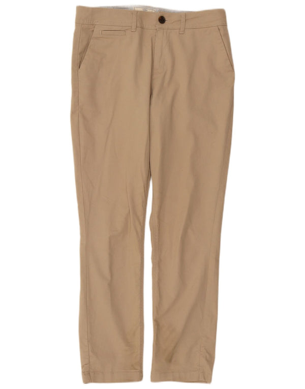 Fat Face Womens Devon Slim Chino Trousers UK 10 Small W32 L28 Beige Cotton