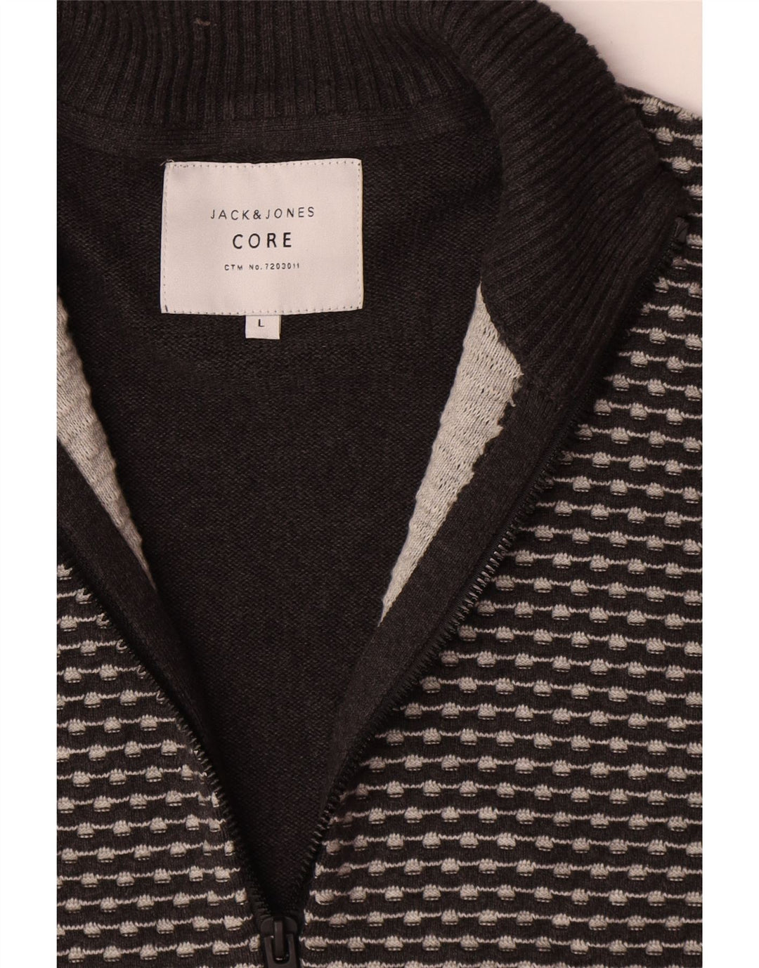 Jack & Jones Herre Cardigan Sweater Stor Grå Geometrisk