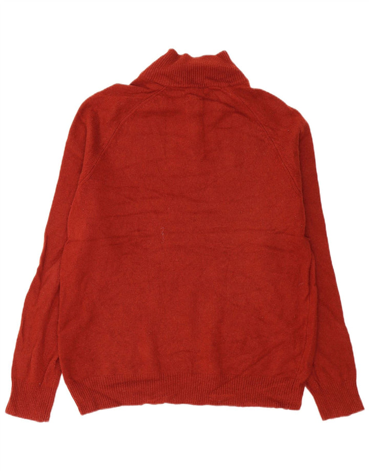 John Lewis Herre Zip Neck Jumper Sweater XL Rød lammeuld
