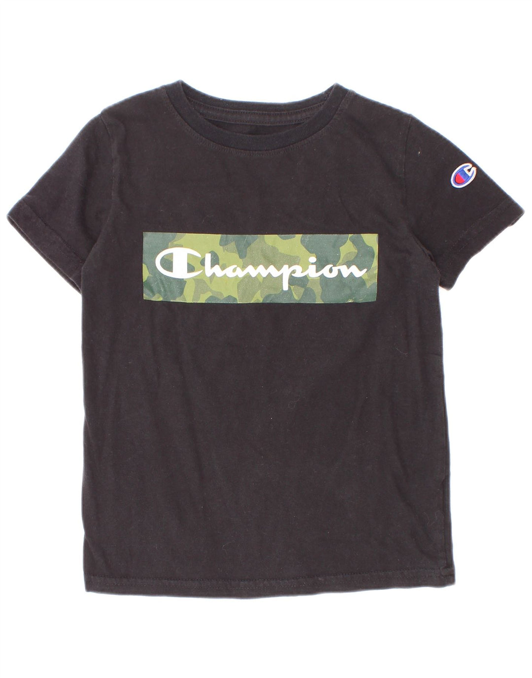 Champion Boys Grafisk T-Shirt Top 4-5 år Sort Bomuld