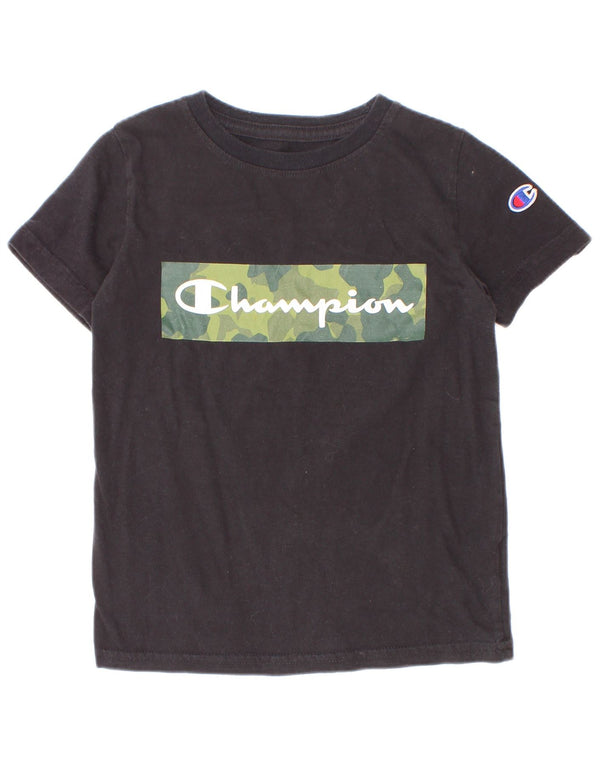 Champion Boys Grafisk T-Shirt Top 4-5 år Sort Bomuld