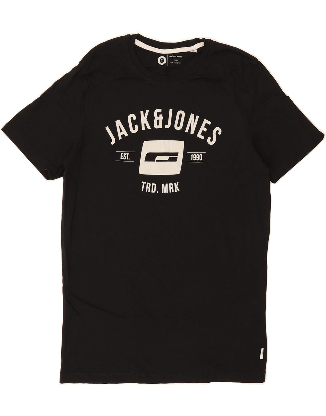 JACK & JONES Mens Core Graphic T-Shirt Top Medium Black Cotton Vintage Jack & Jones and Second-Hand Jack & Jones from Messina Hembry 