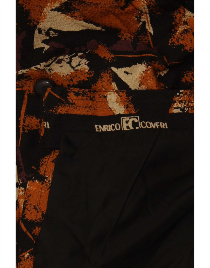 Enrico Coveri Dame Blazer Jacket UK 14 Stor Brun Geometrisk
