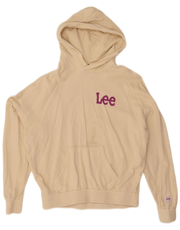 LEE Girls By H&M Oversized grafisk hættetrøjetrøje 13-14 år Beige bomuld