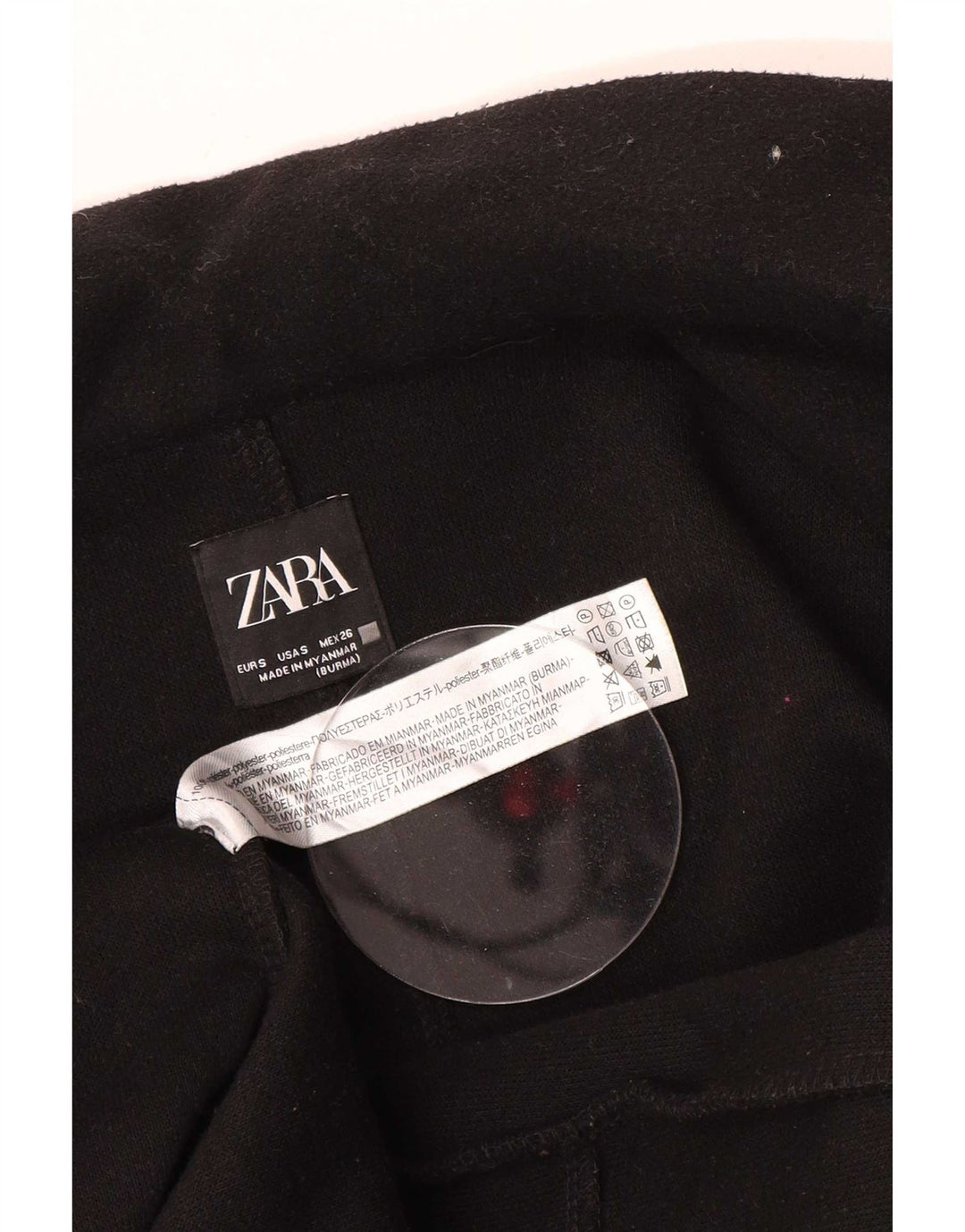 Zara Womens Open Overcoat UK 10 Small Black Polyester