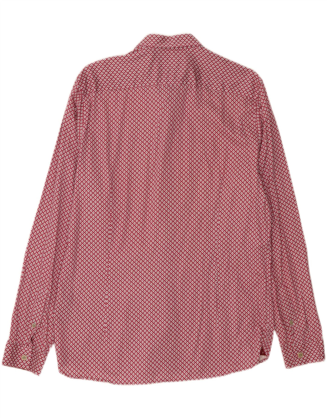 TED BAKER Mens London Shirt Size 4 Large Red Geometric Cotton Vintage Ted Baker and Second-Hand Ted Baker from Messina Hembry 