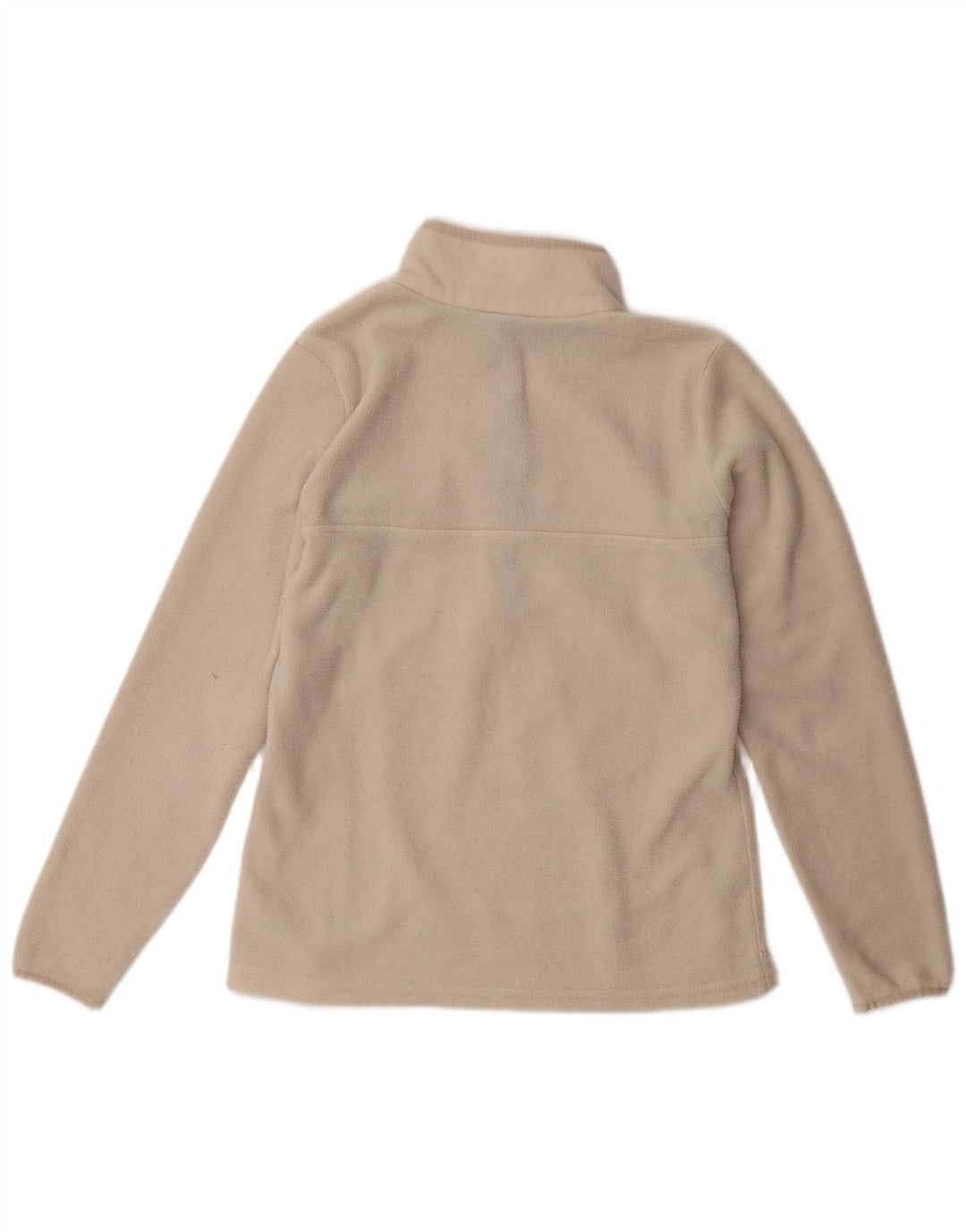 Columbia Womens Button Neck Fleece Jumper UK 10 Small Off White Polyester