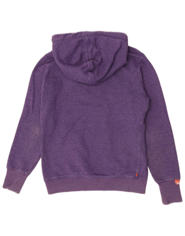 Superdry grafisk hættetrøje til kvinder UK 14 medium lilla bomuld