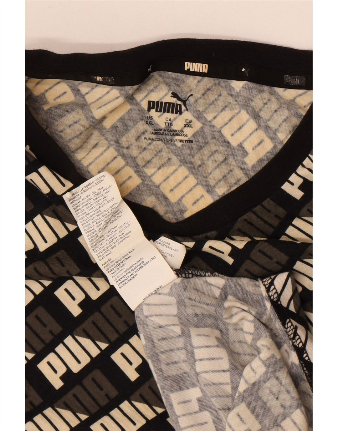 Puma Herre Grafisk T-Shirt Top 2XL Sort Bomuld