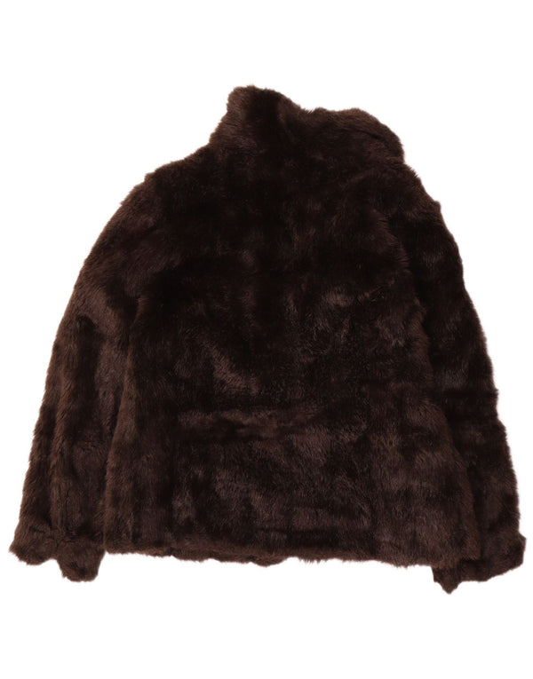 Marno Mink Dame imiteret Pelsjakke UK 14 Medium Brun Modacryl