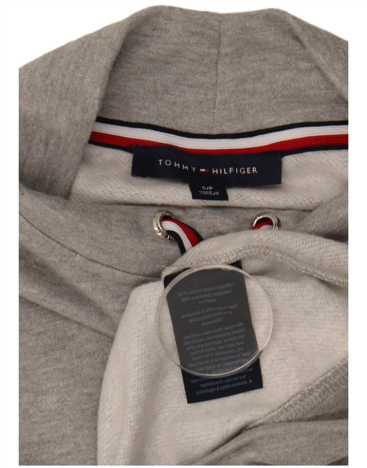 Tommy Hilfiger Womens Crop Oversized Sweatshirt Jumper UK 10 Small Grå