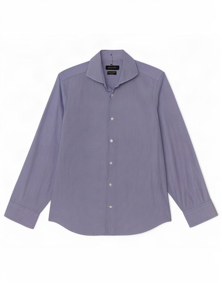 Massimo Dutti herreskjorte str. 40 Medium Blue Houndstooth